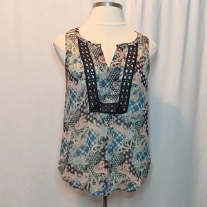 Black Rainn Sleeveless Printed Top